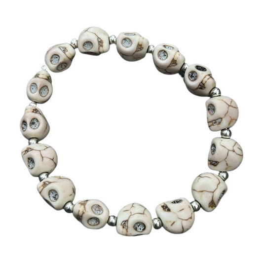Turquoise Skull Beaded Bracelet