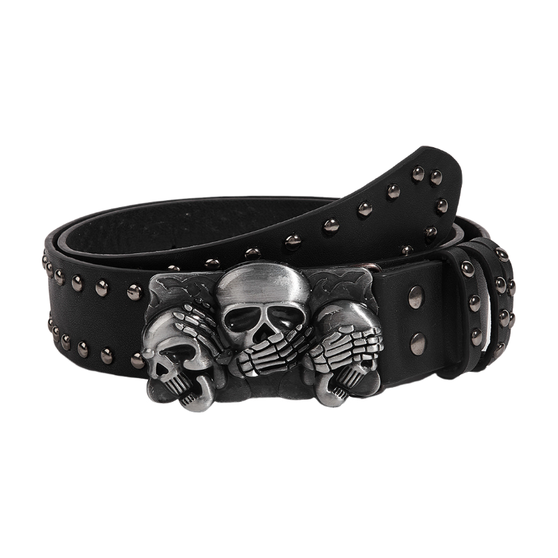 Punk Skull Buckle Studded Belt