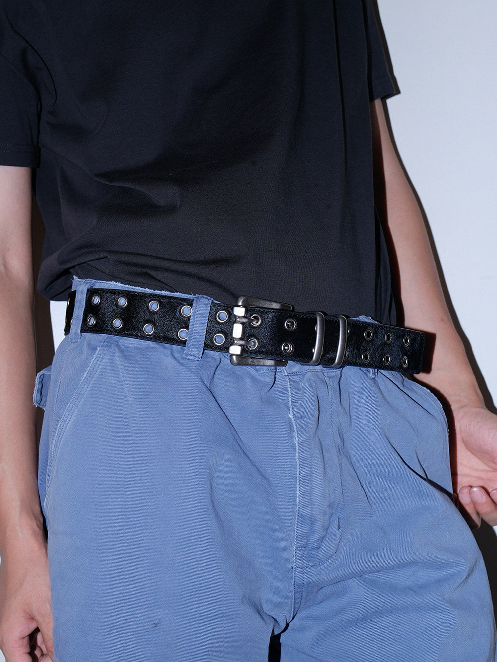 Adjustable No Punch Double Buckle Leather Belt