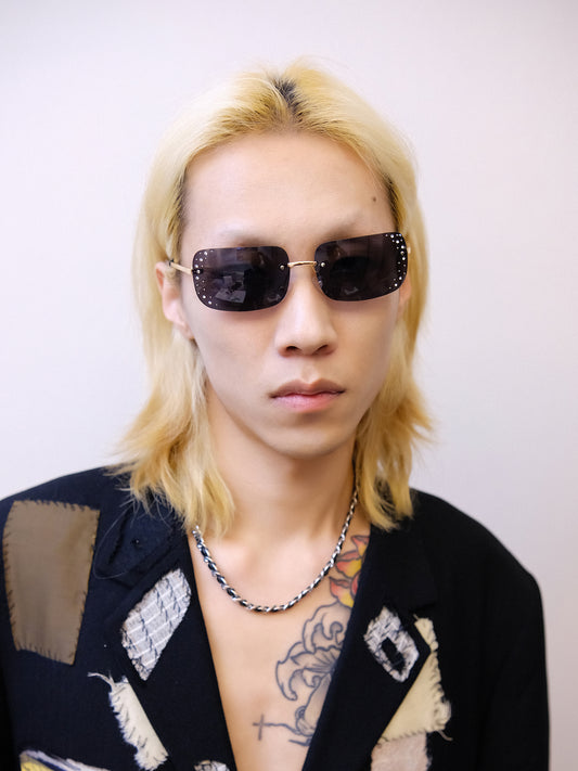 縁なしラインストーンUVカットサングラス