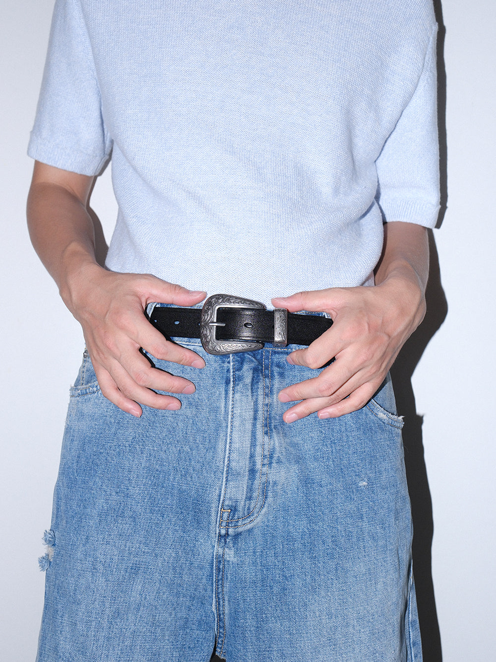 Classic Vintage Engraved Leather Belt