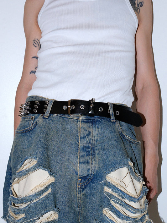 Black Spiked Studded Gothic Punk Belt