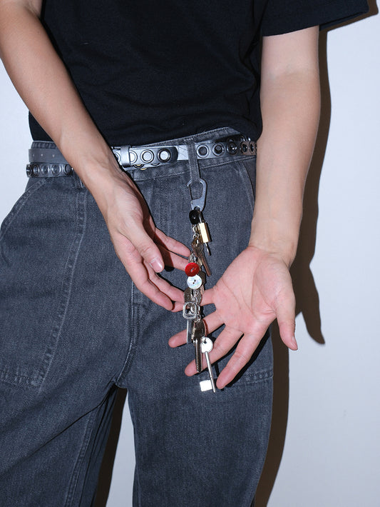 Key Button Padlock Pants Chain