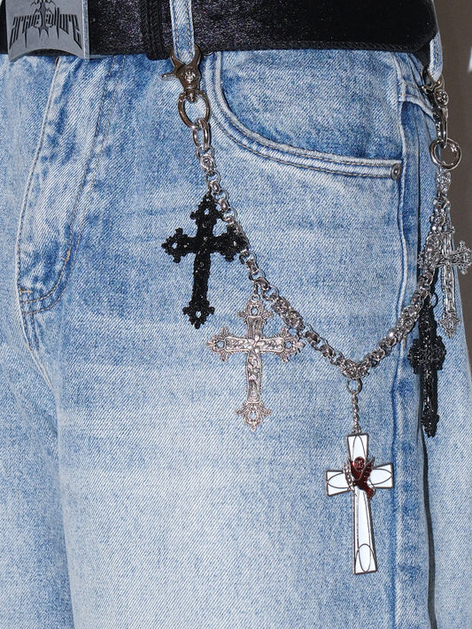 Gothic Metal Cross Waist Chain