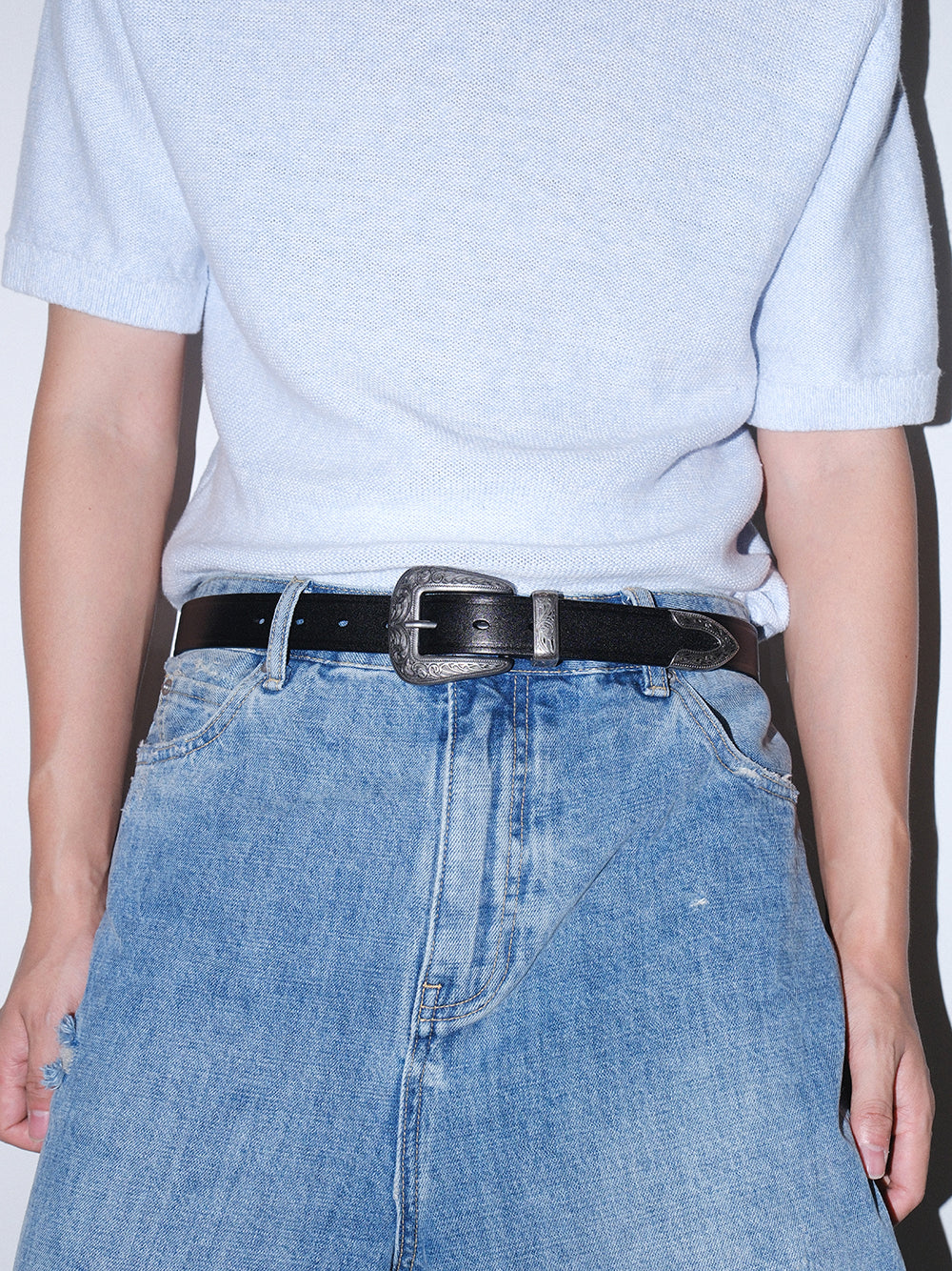 Classic Vintage Engraved Leather Belt
