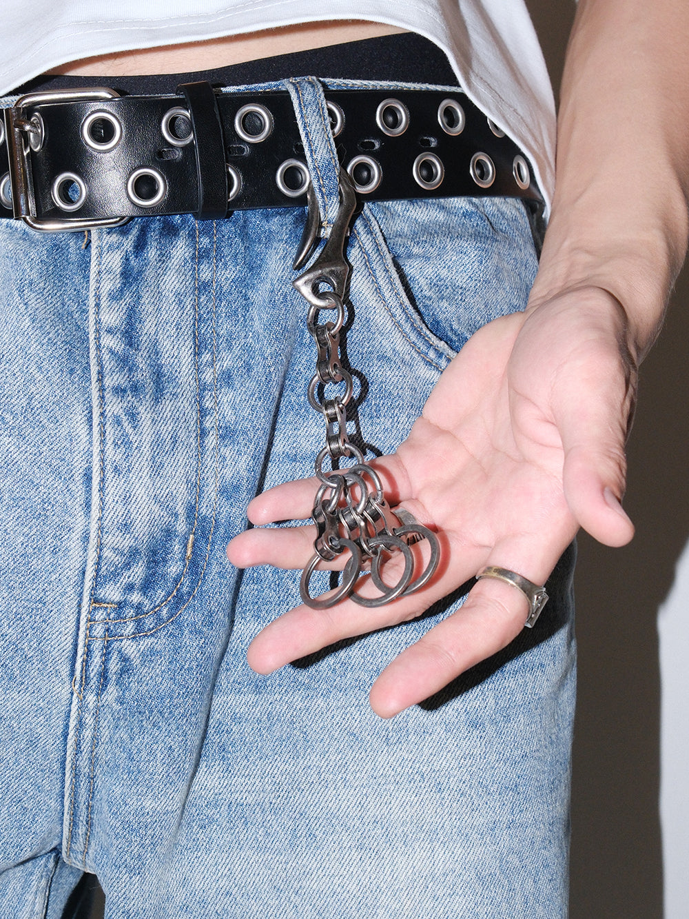 Retro Metal Ring Chain Belt Accessory