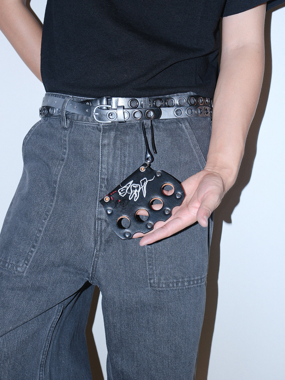 Brass Knuckle PU Leather Keychain