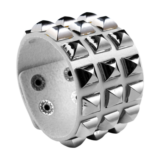 Y2K Punk Wide Studded Cuff Bracelet