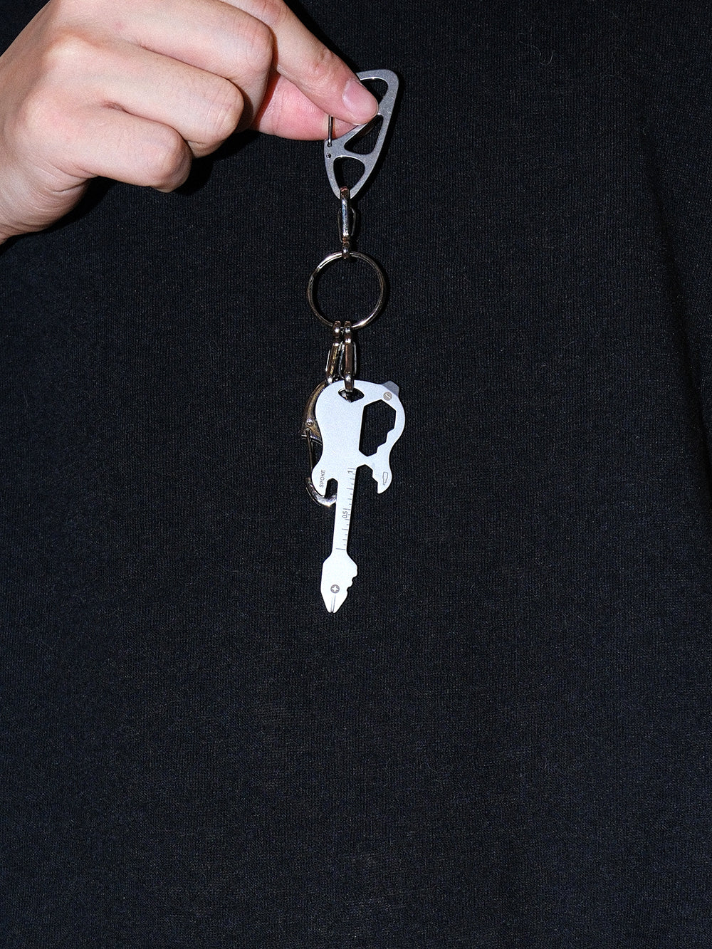 Silver Guitar Shape Keychain