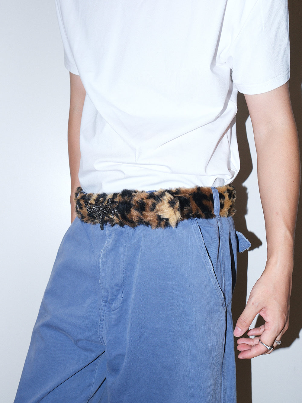 Y2K Tiger Stripe Faux Fur Belt