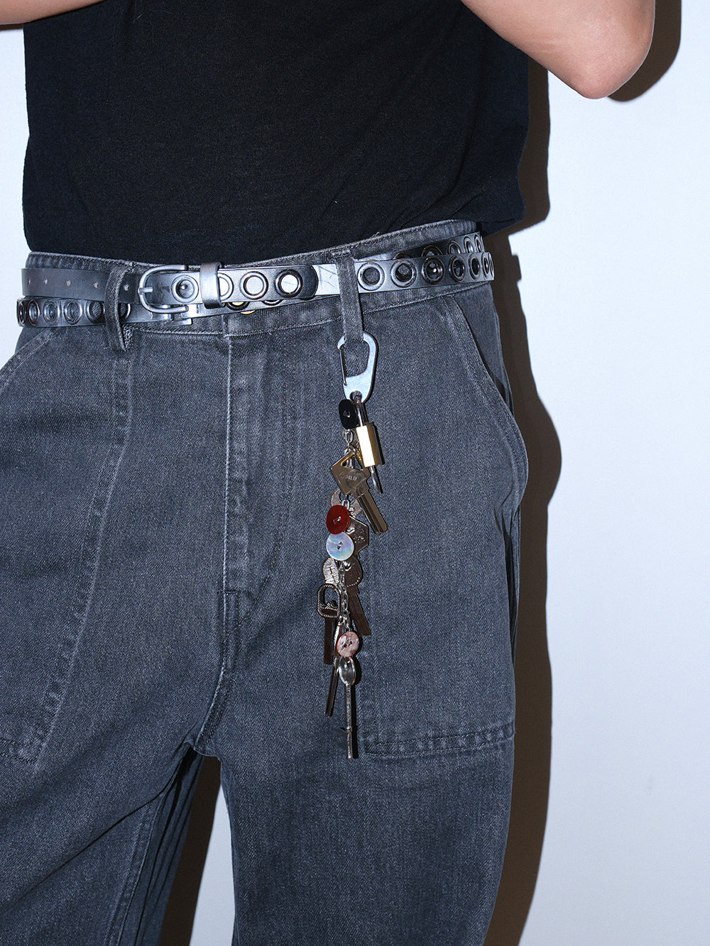 Key Button Padlock Pants Chain