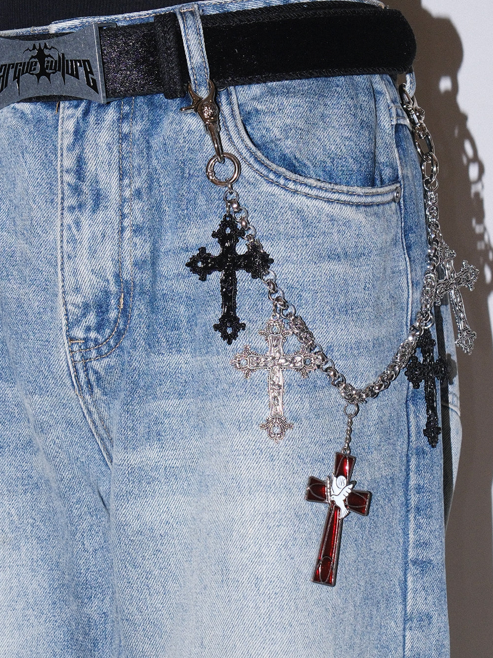 Gothic Metal Cross Waist Chain