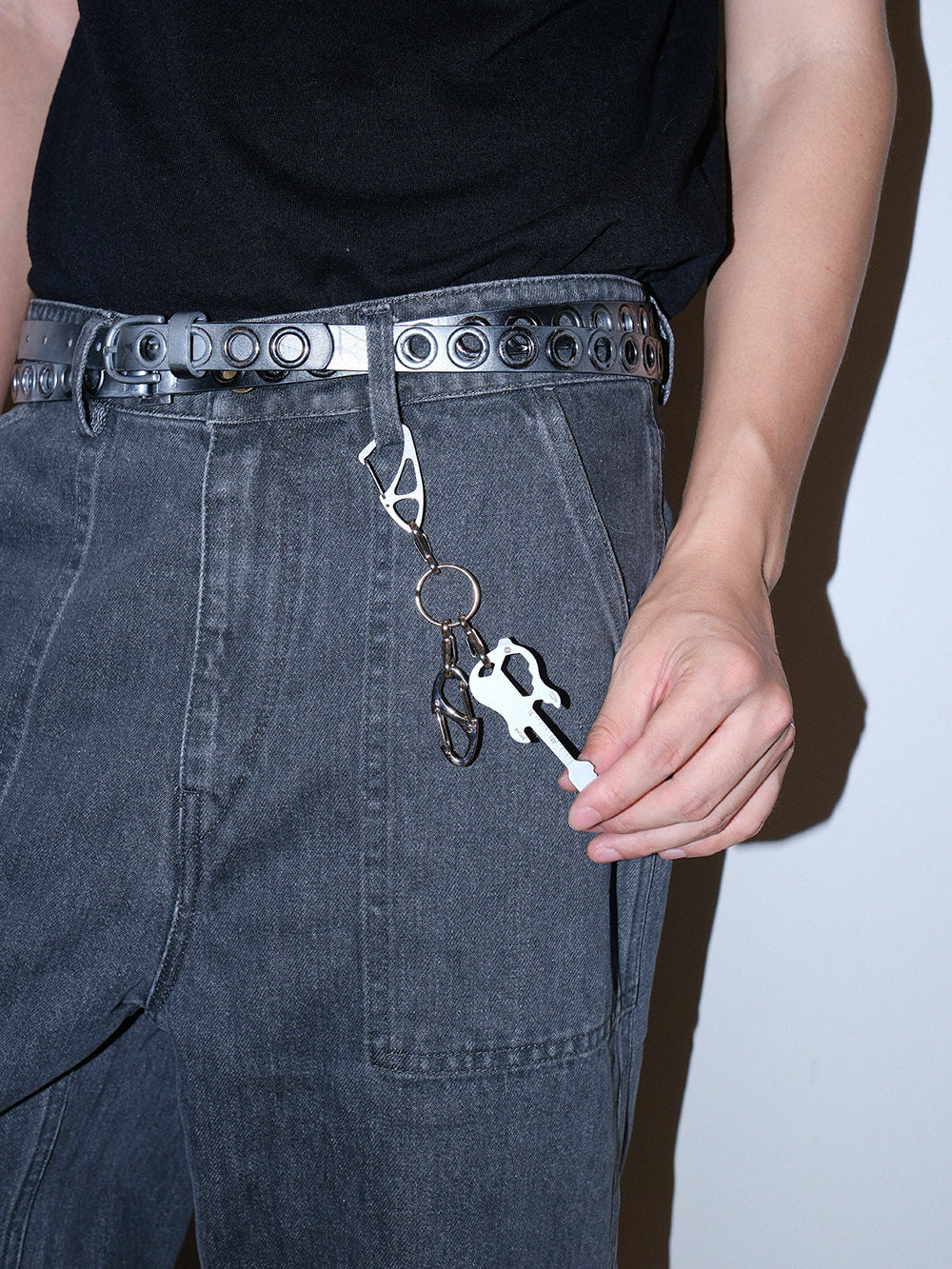 Silver Guitar Shape Keychain