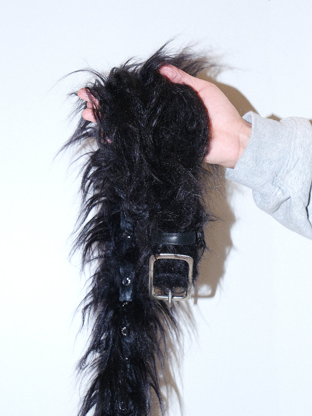 Y2K Long Hair Fur Leather Fashion Belt