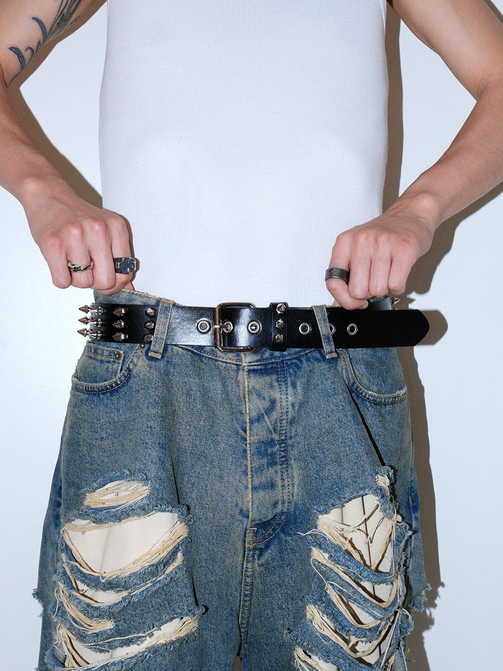 Black Spiked Studded Gothic Punk Belt