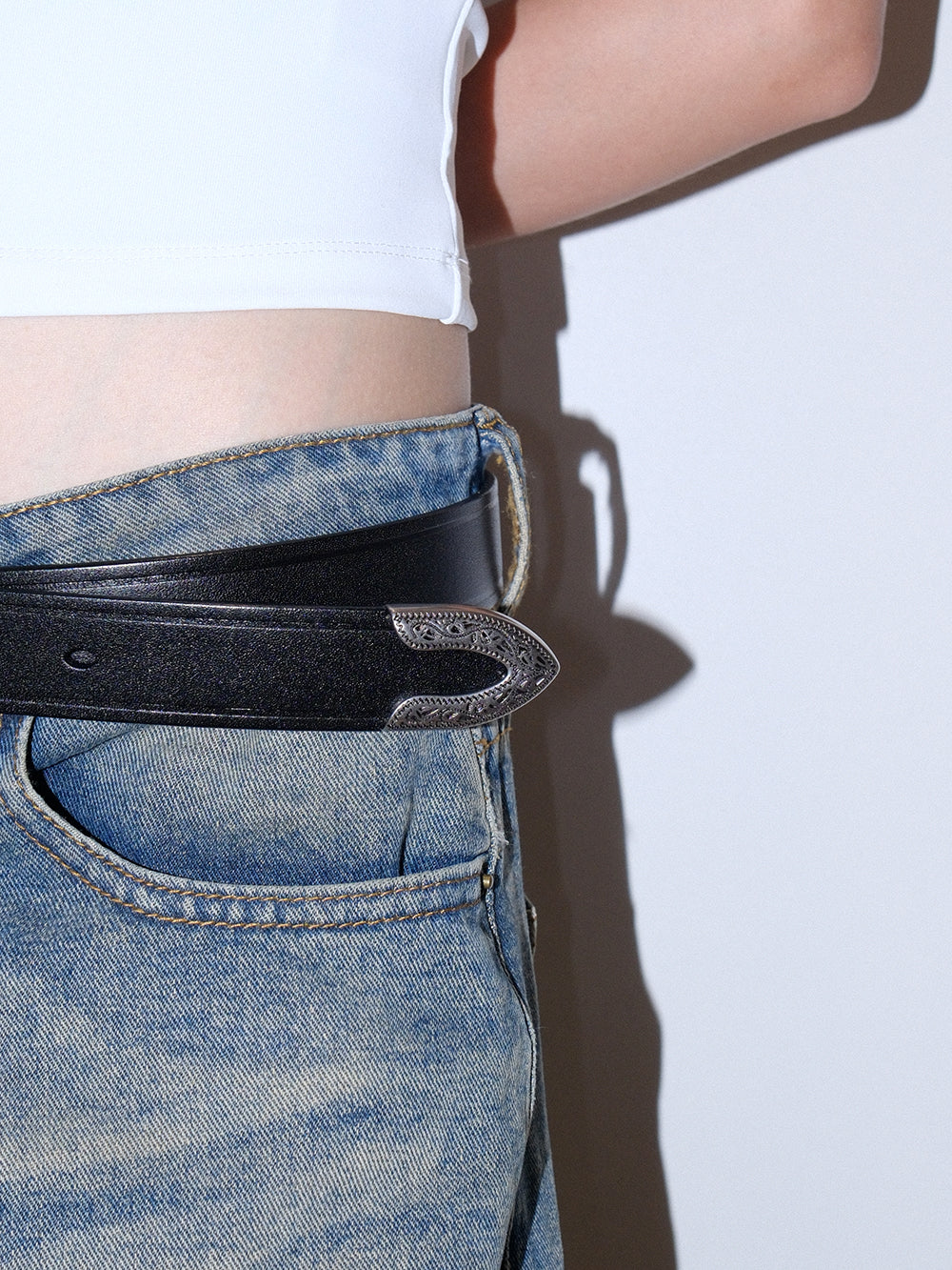 Classic Vintage Engraved Leather Belt