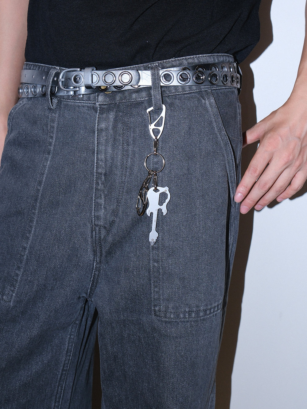 Silver Guitar Shape Keychain