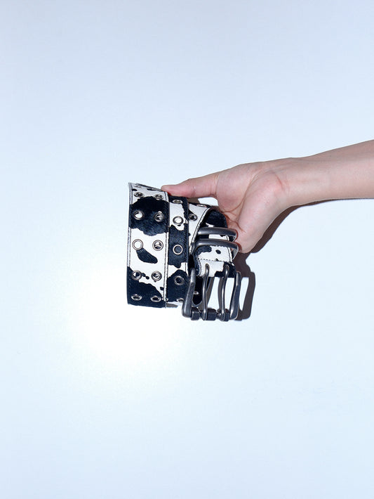 Adjustable No Punch Double Buckle Leather Belt