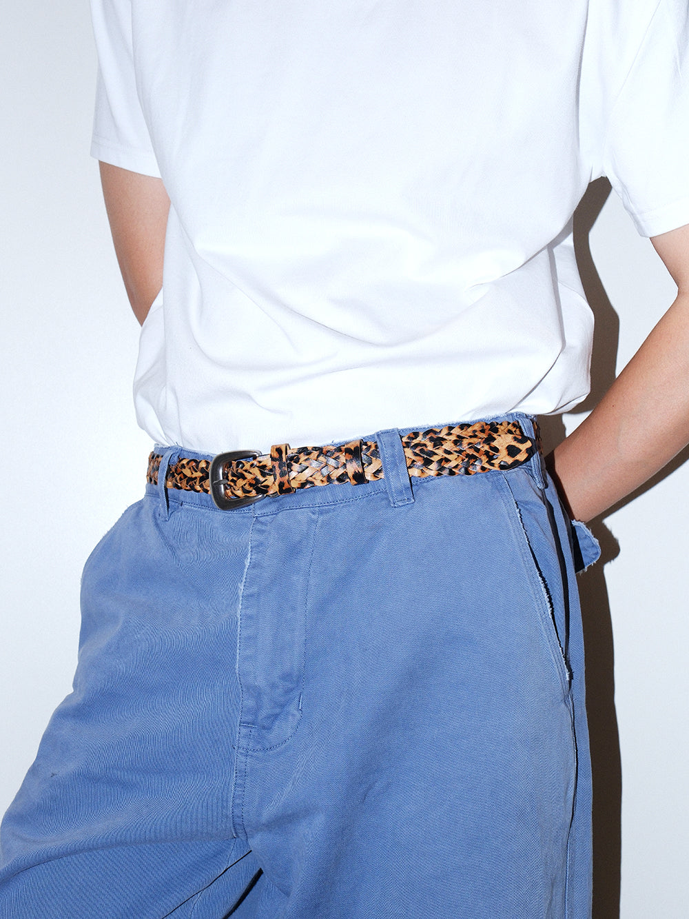 Braided Retro Leopard Print Belt