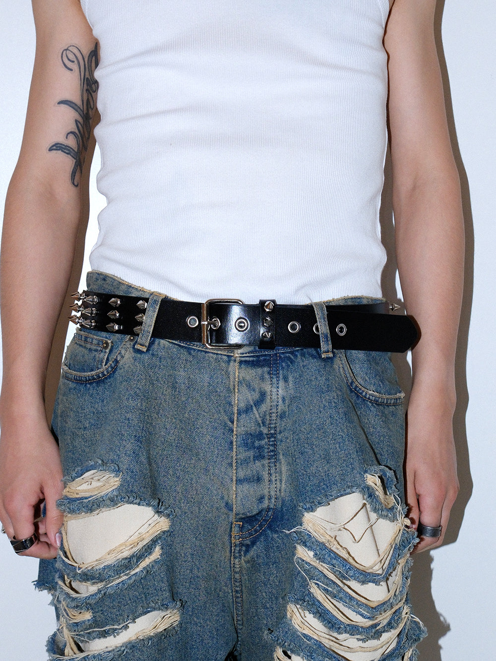 Black Spiked Studded Gothic Punk Belt
