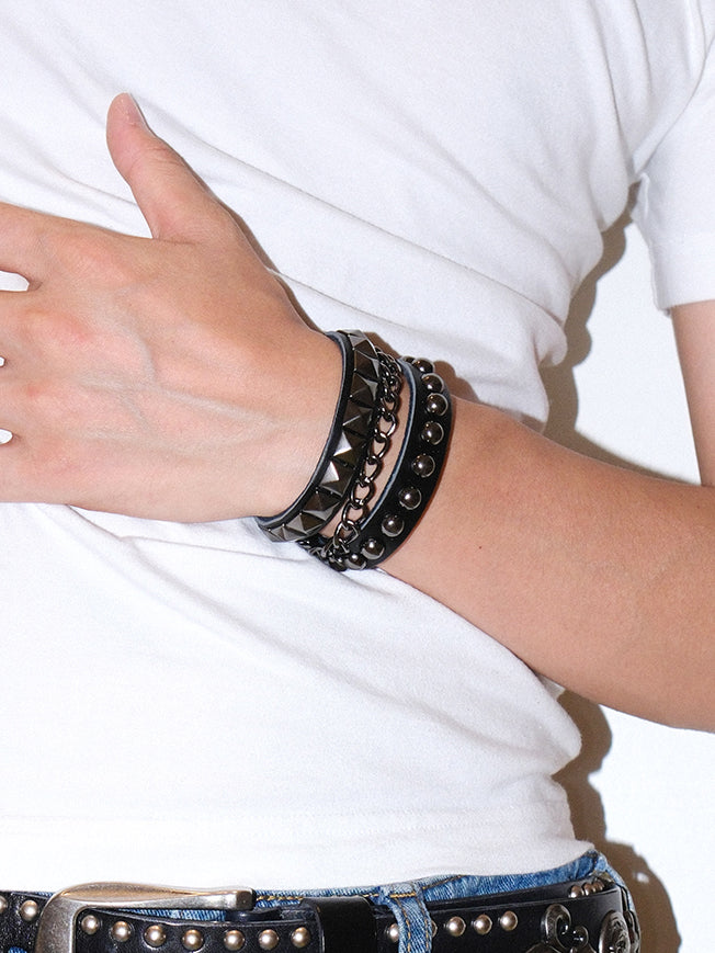 Woven Punk Rock Studded Wristband