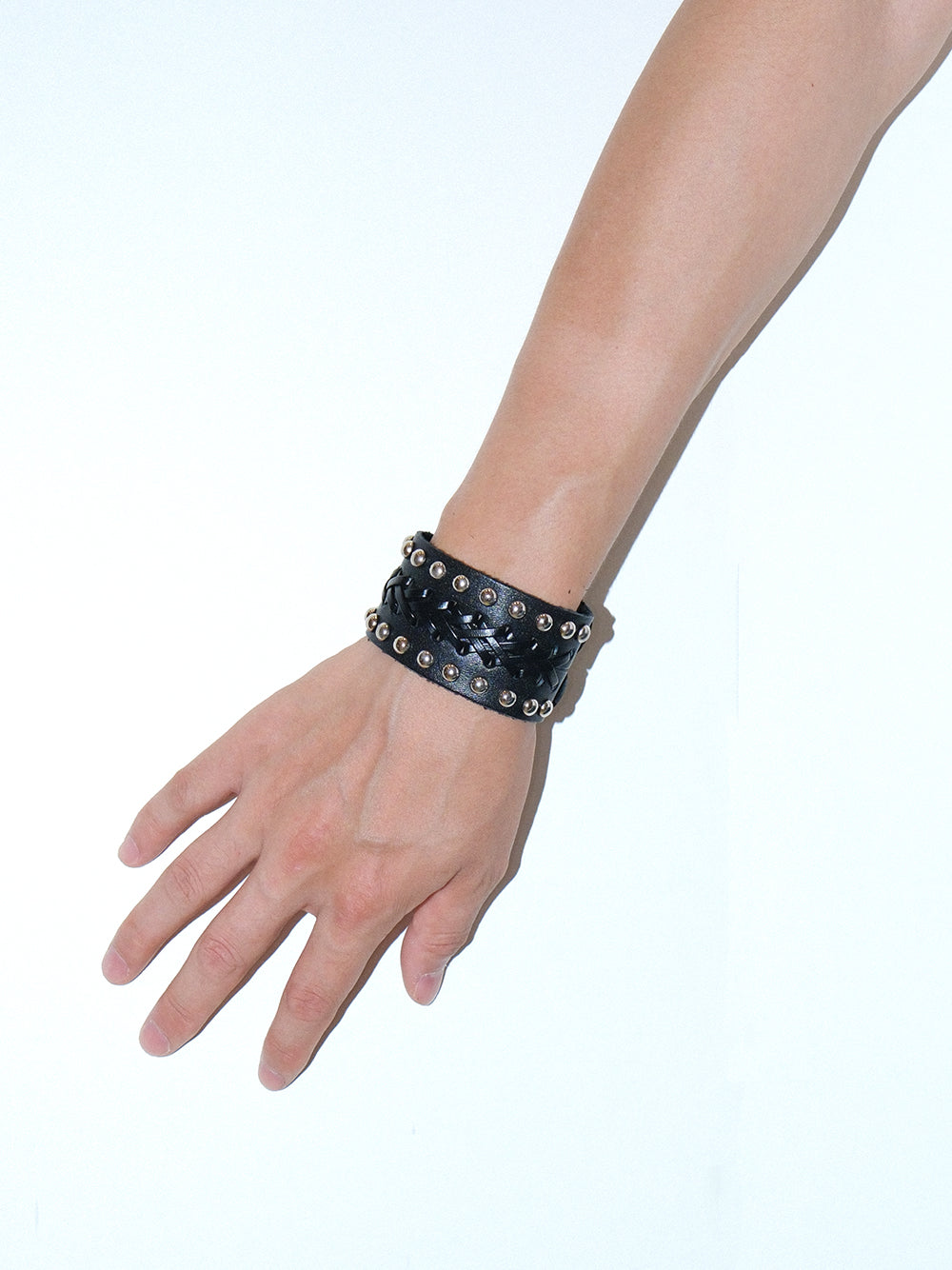 Woven Punk Rock Studded Wristband