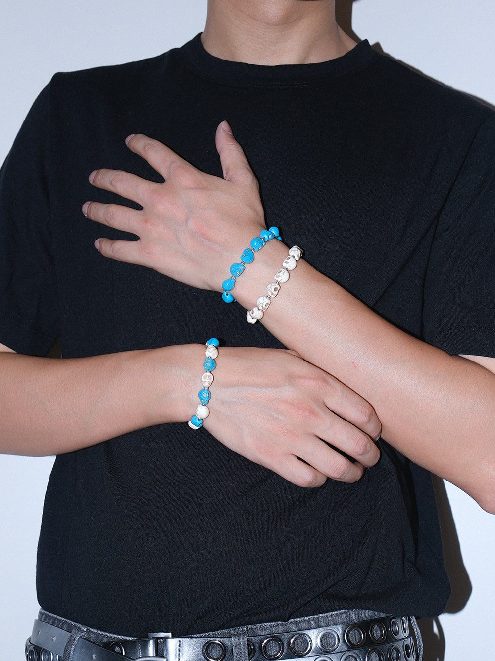 Turquoise Skull Beaded Bracelet