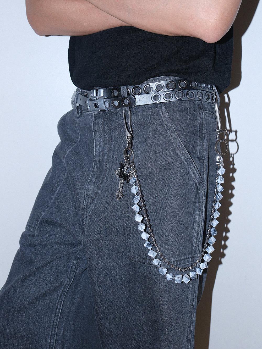 Ink Wash Blue White Vintage Waist Chain