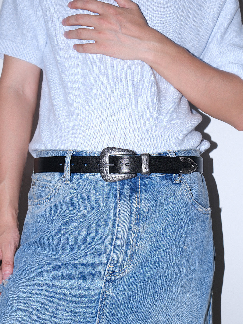 Classic Vintage Engraved Leather Belt
