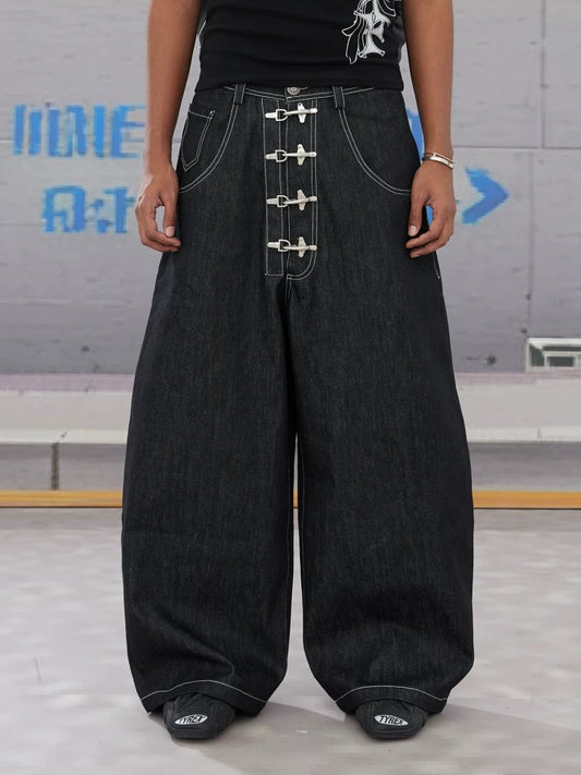 エアプレーンバックル ルーズフィット デニムジーンズ