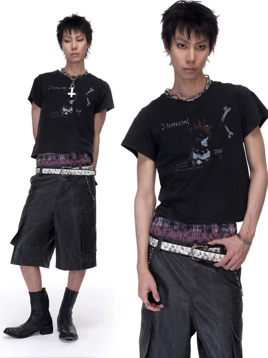 軽量ウォッシュコットン ドッググラフィックTシャツ