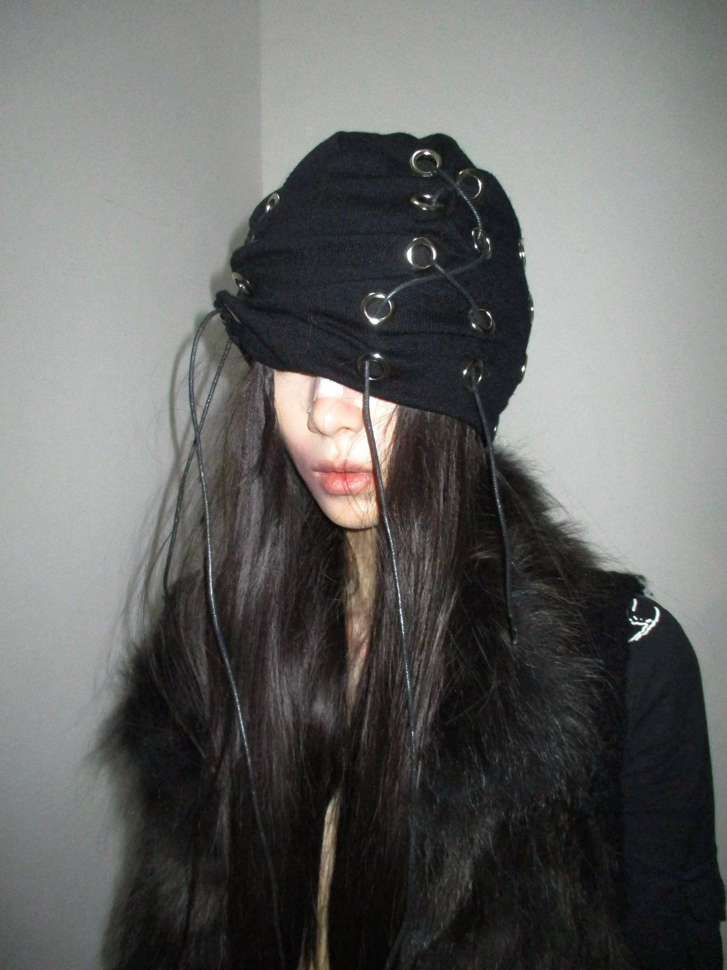 Heavy Metal Ring Safety Pin Punk Beanie