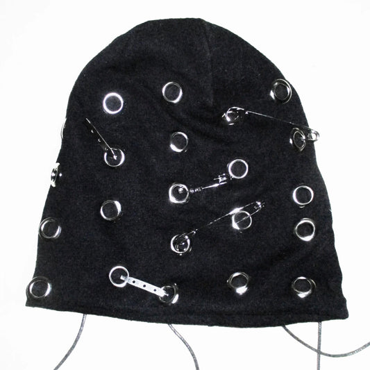 Heavy Metal Ring Safety Pin Punk Beanie