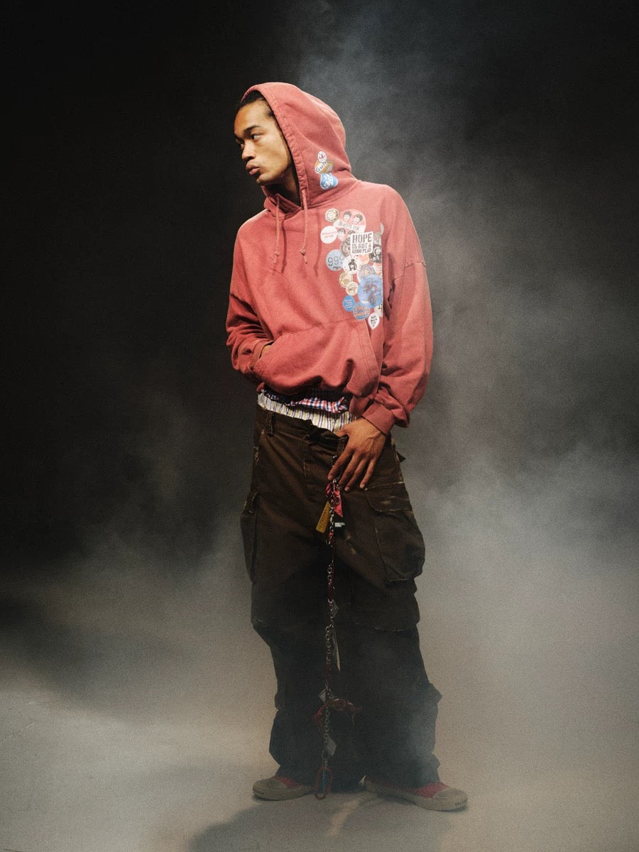 Heavyweight Vintage Red Graphic Hoodie