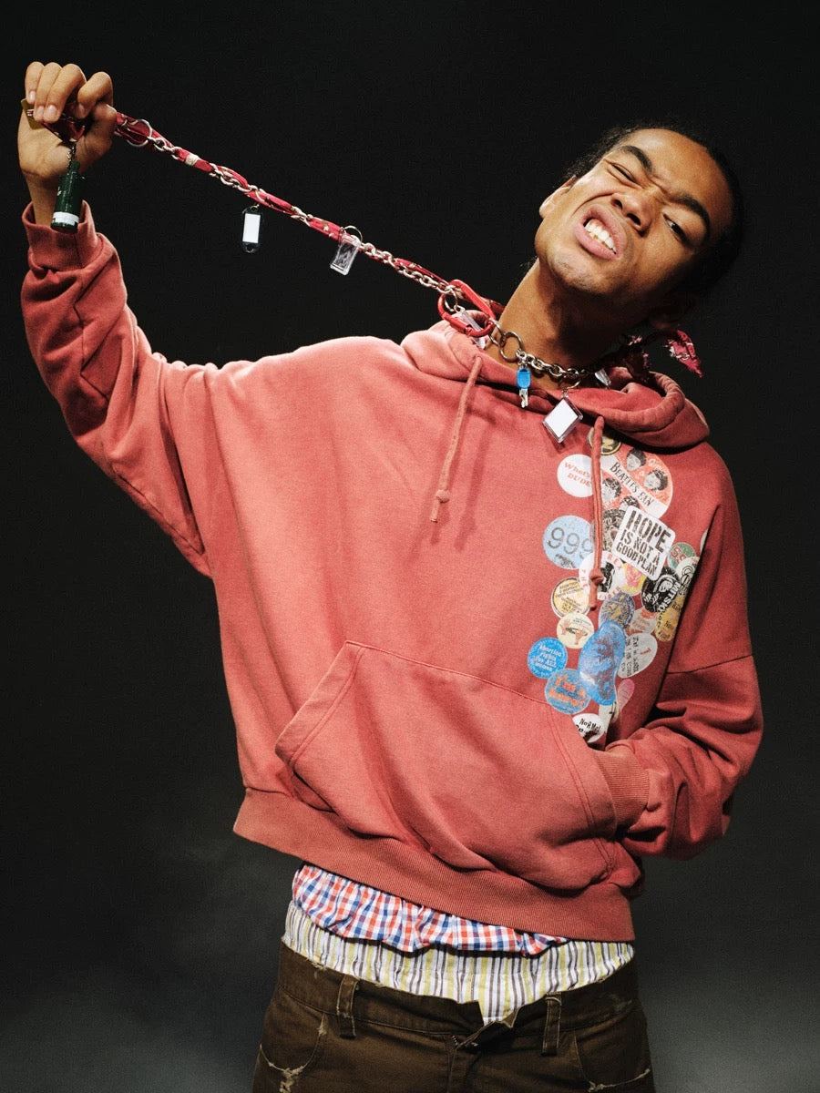 Heavyweight Vintage Red Graphic Hoodie