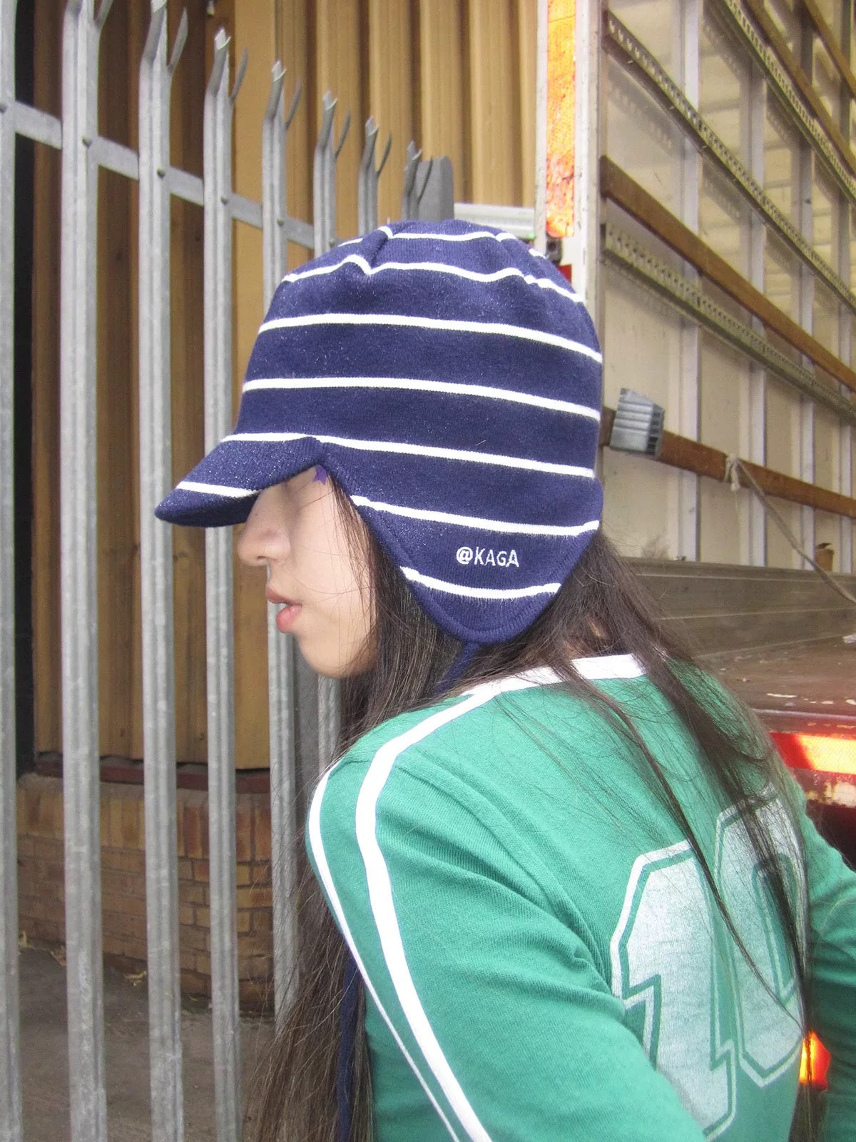 Unisex Short Brim Earflap Knit Beanie