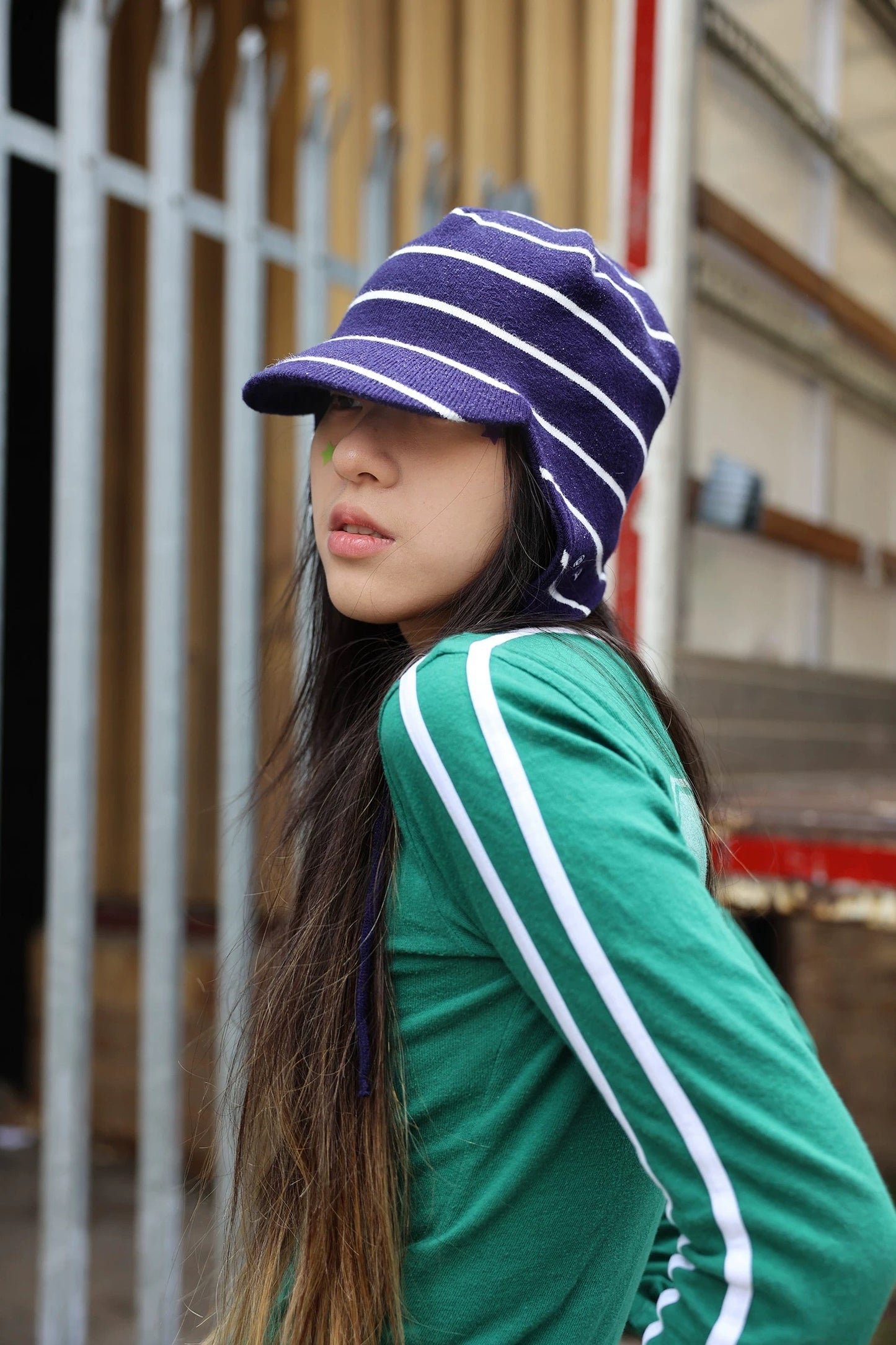 Unisex Short Brim Earflap Knit Beanie