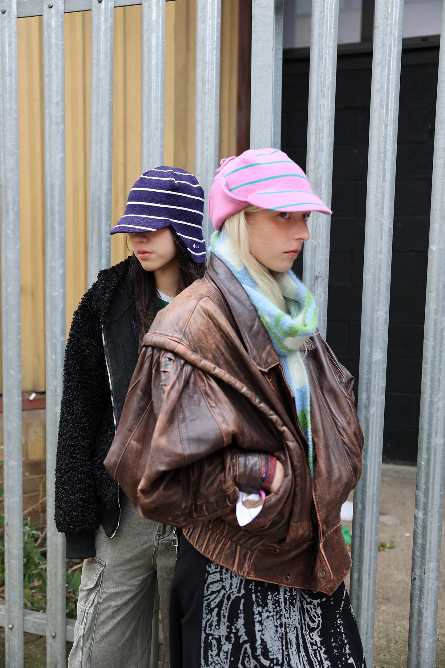 Unisex Short Brim Earflap Knit Beanie