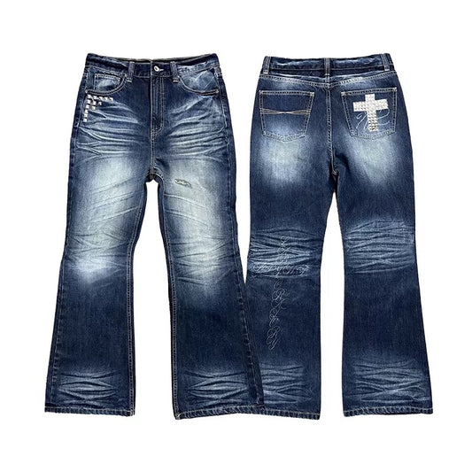 ロックスタッズビジュアル系フレアジーンズ