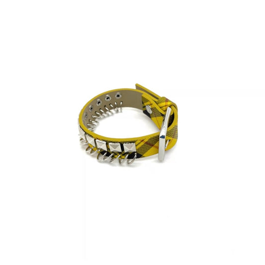 Y2K Plaid Studded Punk Rock Bracelet