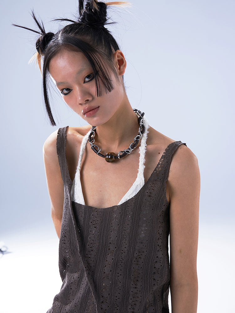 Tribal Leather Rope Chain Choker Necklace