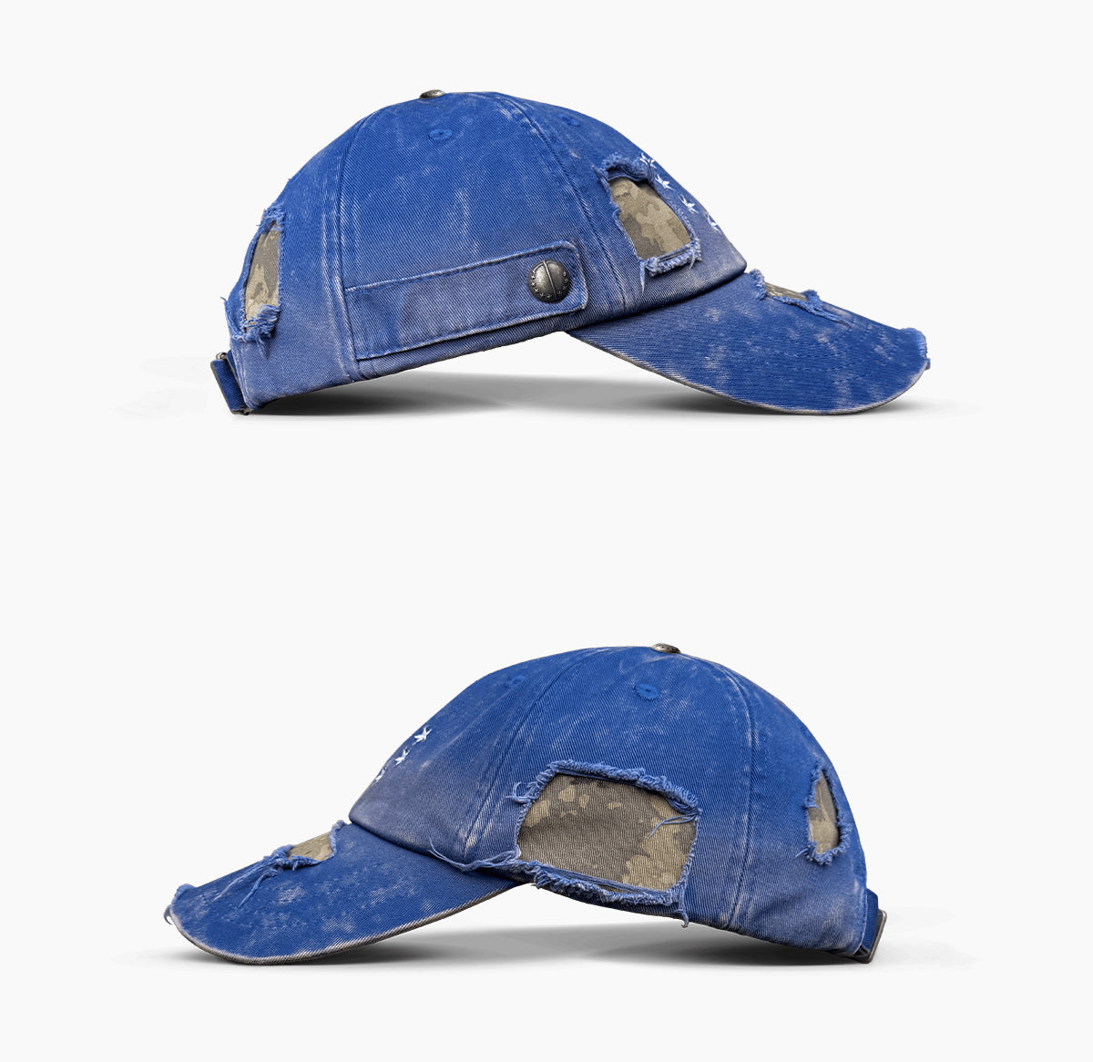 Ninestar Washed Vintage Blue Black Camo Cap