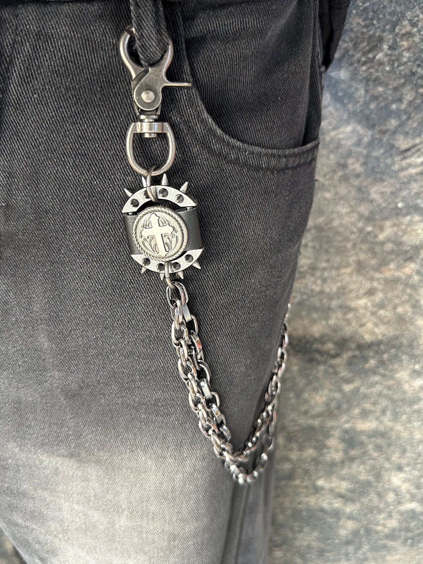 Punk Cross Pendant Pants Chain