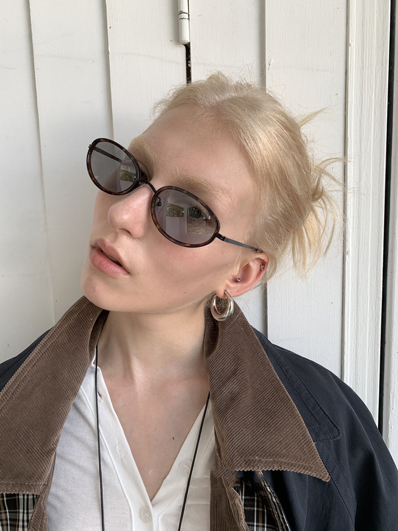 Tortoiseshell Oval Long Frame Sunglasses