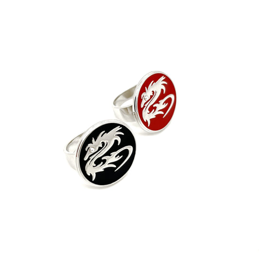 Dragon Totem Thorn Enamel Punk Ring