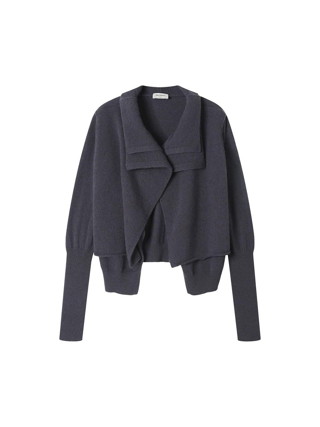 Origami Double-Layer Drape Knit Cardigan - Mercury Purple flat lay