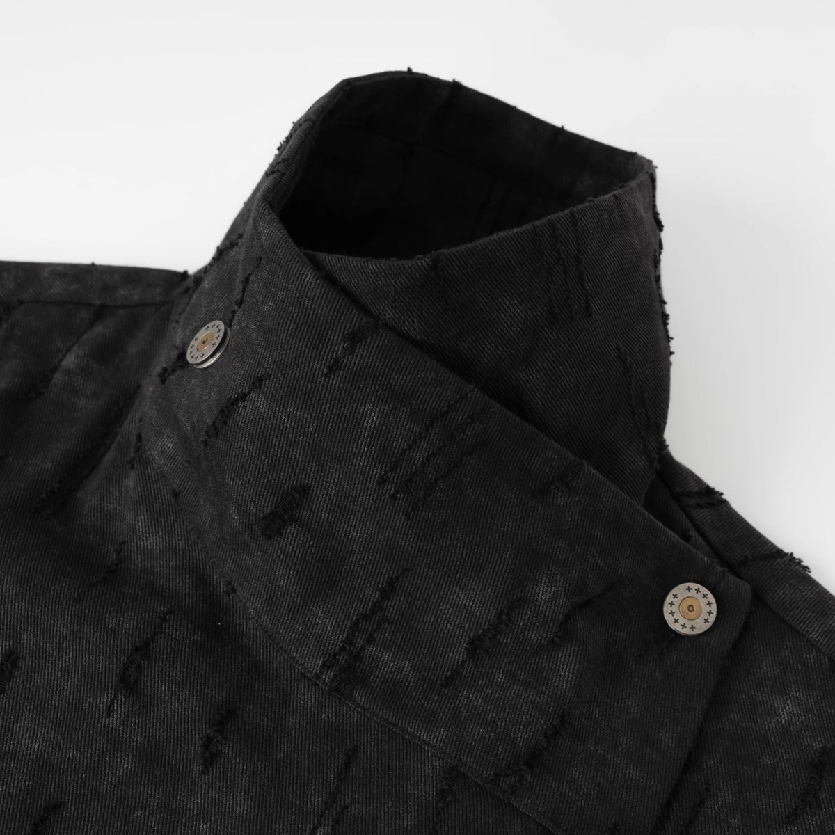 Distressed Glove Embrace Techwear Vest - Black collar detail