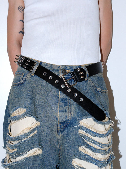 Black Spiked Studded Gothic Punk Belt