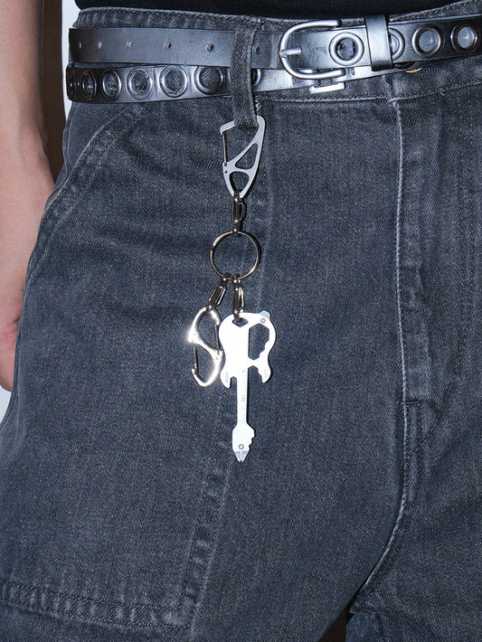 Silver Guitar Shape Keychain