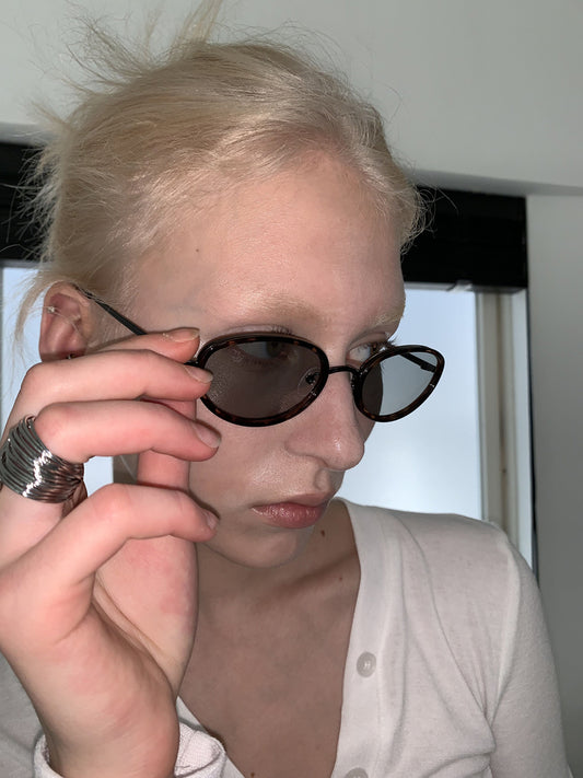 Tortoiseshell Oval Long Frame Sunglasses